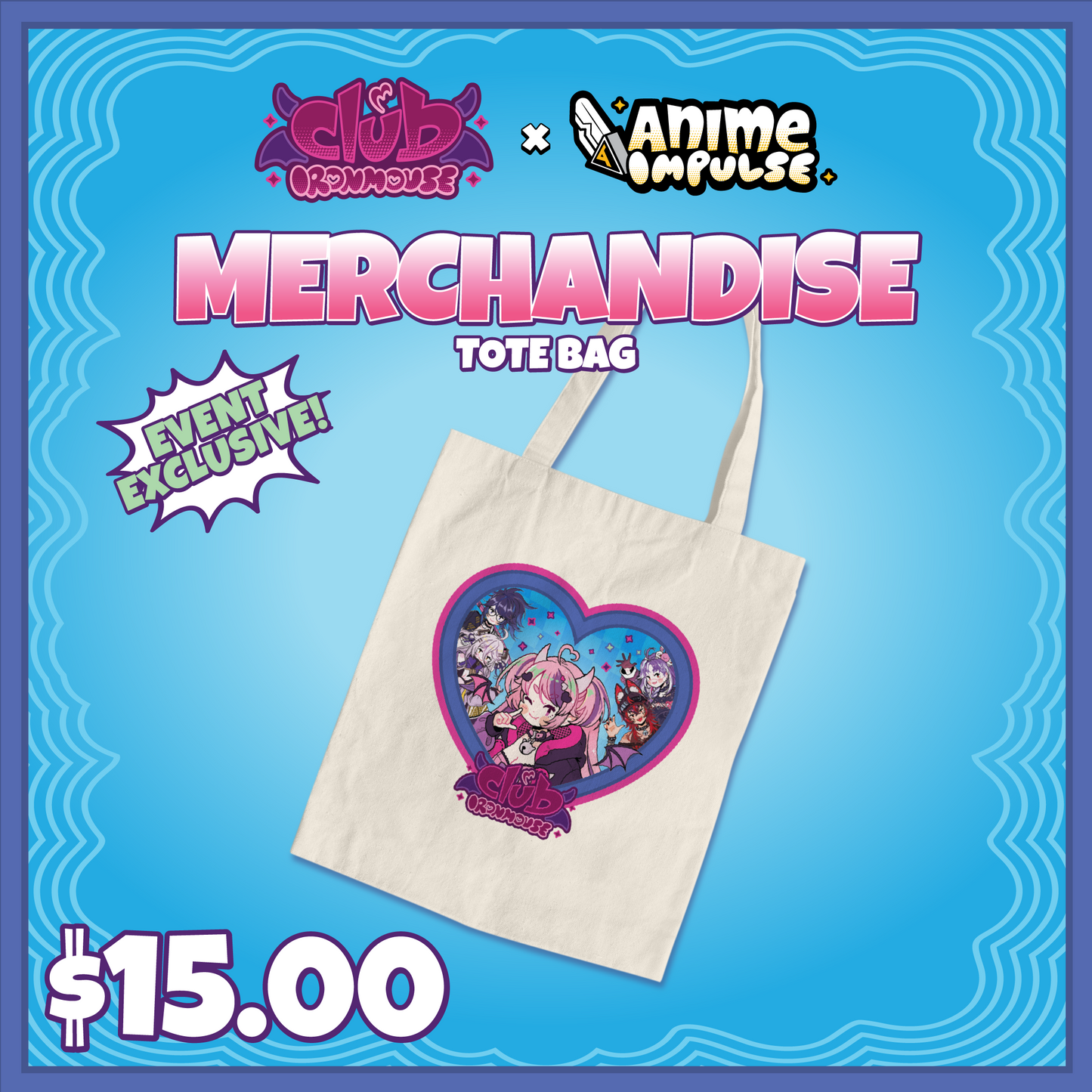 Ironmouse x ANIME Impulse Tote Bag